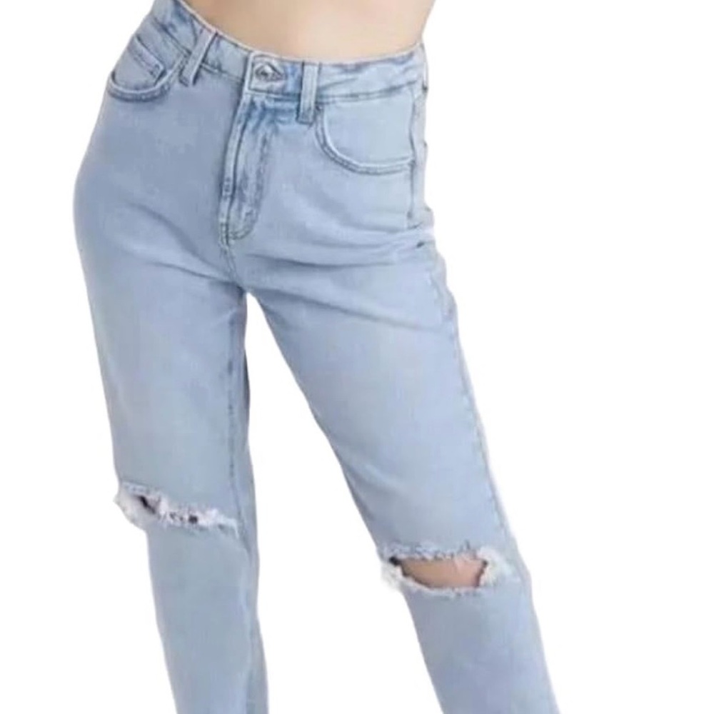 Wild Fable Women's Super-High Rise Distressed Mom Taper